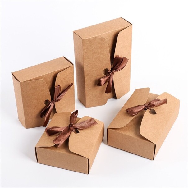 Caja de regalo con lazo 10 uds. marrón L Caja de regalo con lazo 10 uds. marrón L