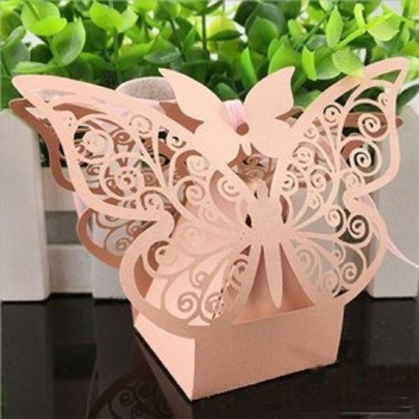 Caja de regalo con mariposa 10 uds. rosa