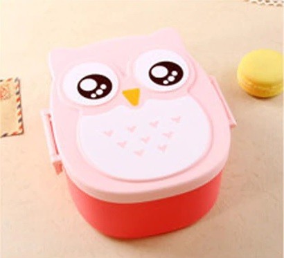Caja de snacks con forma de búho J2751 rosa