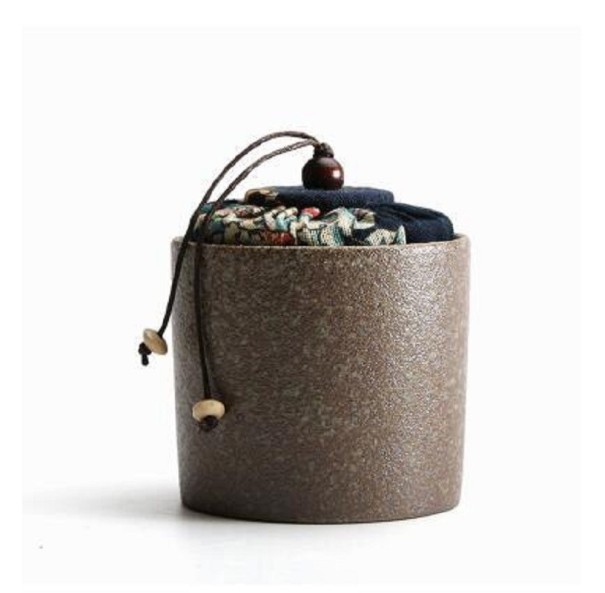 Caja de té decorativa marrón