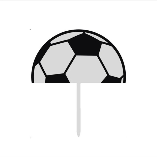 Cake Topper Decoration Football Ball 12 x 6.7 cm Acrylic Cake Decoration for Football Enthusiasts Birthdays Children's Party 1