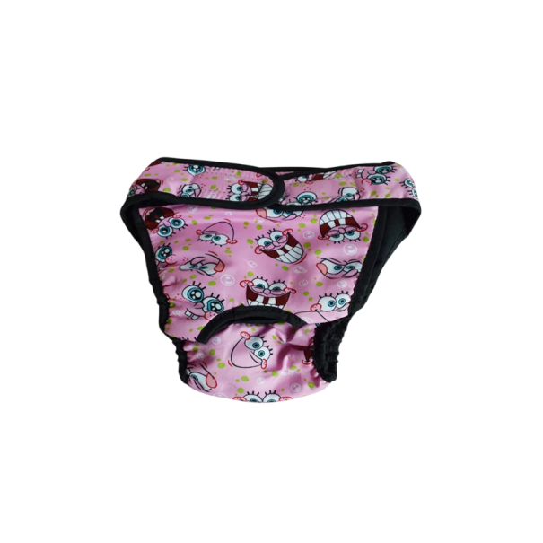 Calças de cio para cães Tamanho XS Circunferência do peito 35-45 cm Calças protetoras Laváveis Calças higiénicas rosa