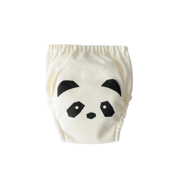 Calças de treino de algodão 11–15 kg Padrão panda Fraldas de pano laváveis Roupa interior impermeável para crianças Reutilizáveis 1