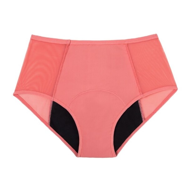 Calças menstruais de cintura alta rosa XL