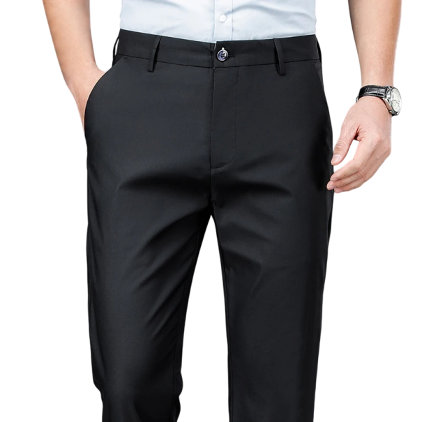 Calças sociais masculinas de corte reto Calças elegantes no estilo Smart Casual Corte confortável para ocasiões formais e informais preto 31