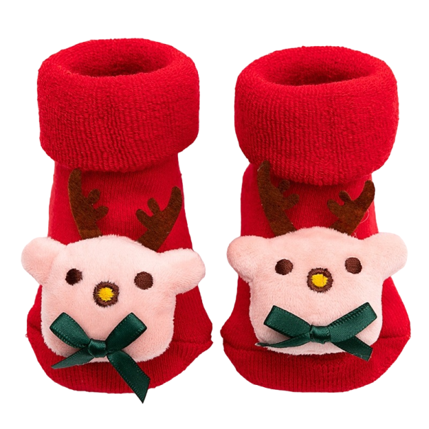 Calcetines antideslizantes navideños infantiles con renos 2-3 años 1