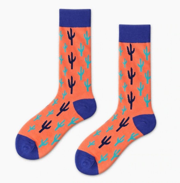 Calcetines con cactus naranja