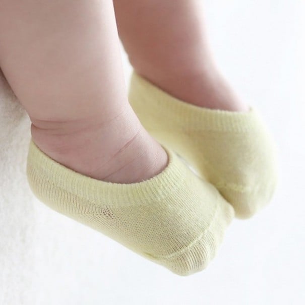 Calcetines cortos de algodón para bebés y niños pequeños de 0 a 24 meses Corte bajo por debajo del tobillo Protección de los pies amarillo