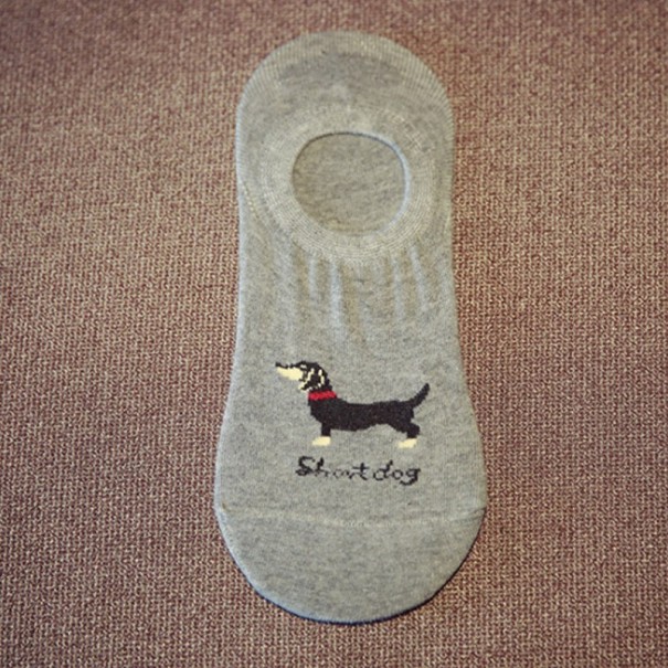 Calcetines cortos de hombre con perros salchicha gris Calcetines cortos de hombre con perros salchicha gris