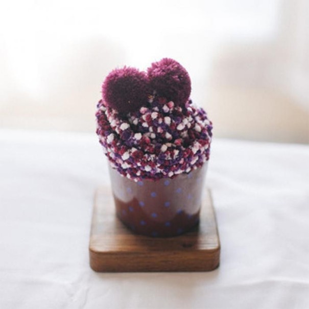 Calcetines de algodón para mujer con pompones morado