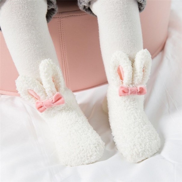 Calcetines de conejo para niños blanco 3-6 meses