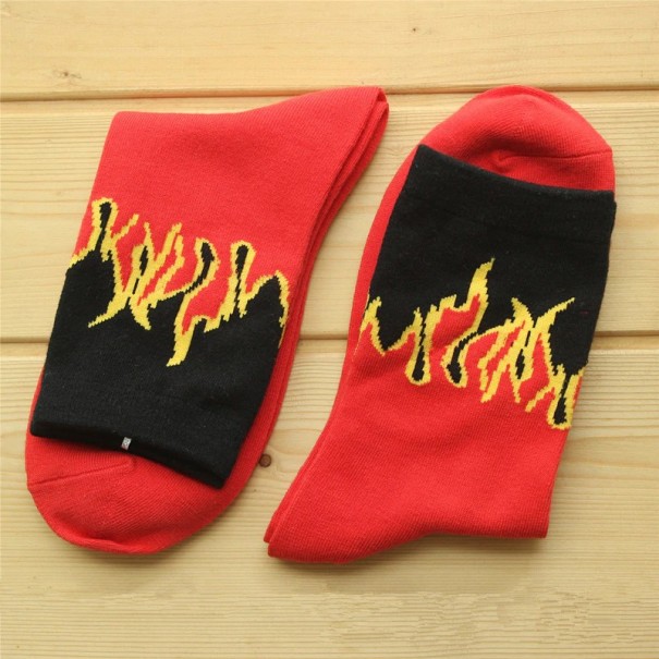 Calcetines de hombre con llamas rojo