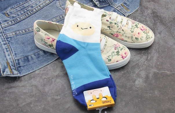 Calcetines de mujer con animales azul