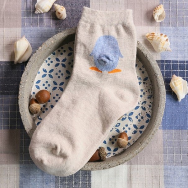 Calcetines de mujer con animales caqui