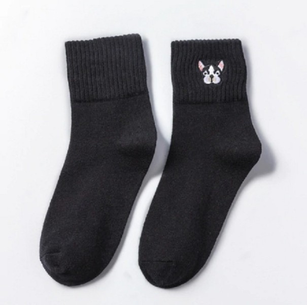 Calcetines de mujer con bulldogs negro