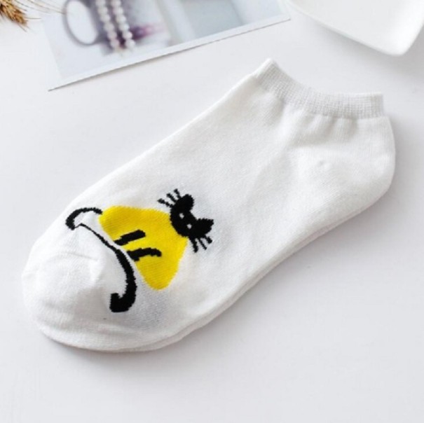 Calcetines de mujer con gatos blanco