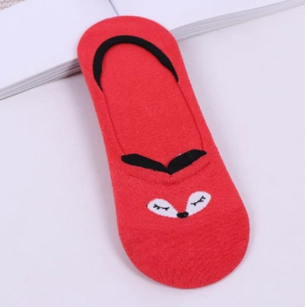 Calcetines de mujer con narices de animales rojo