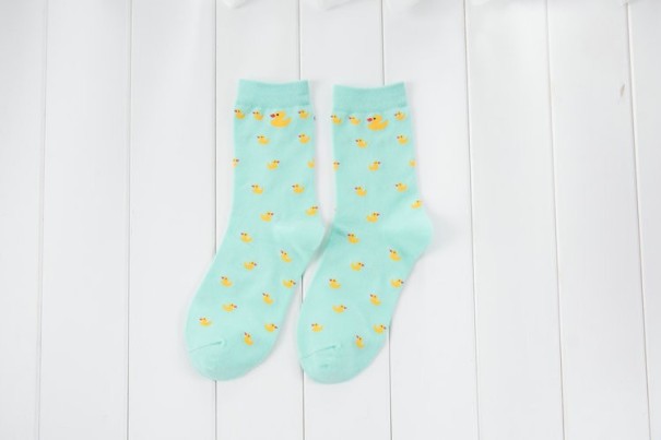 Calcetines de mujer con patitos verde