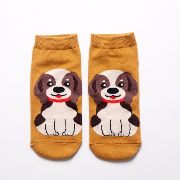 Calcetines de mujer con perro mostaza