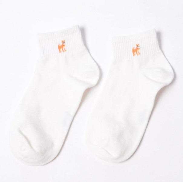 Calcetines de mujer con perros blanco