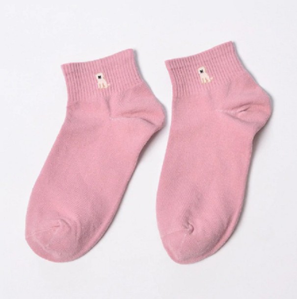 Calcetines de mujer con perros rosa