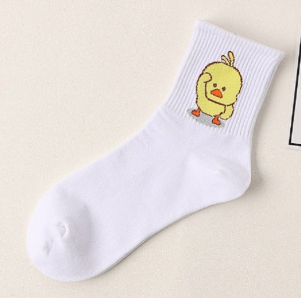 Calcetines de mujer con pollito blanco