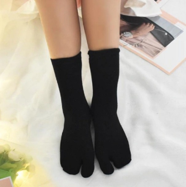 Calcetines de mujer con pulgares negro