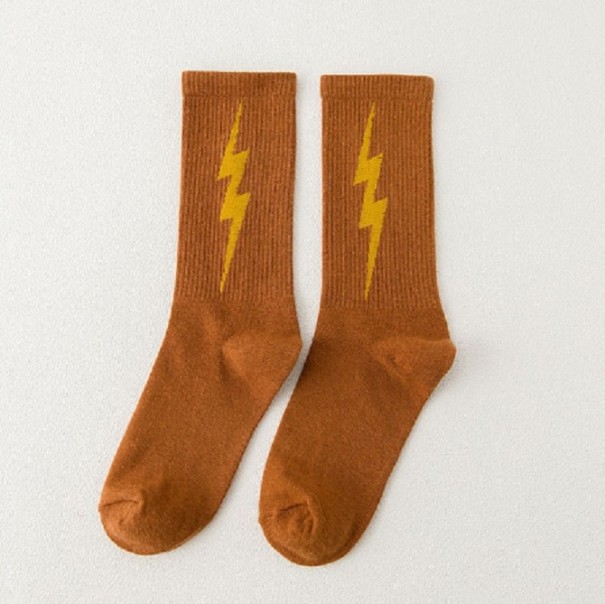 Calcetines de mujer con rayos marrón