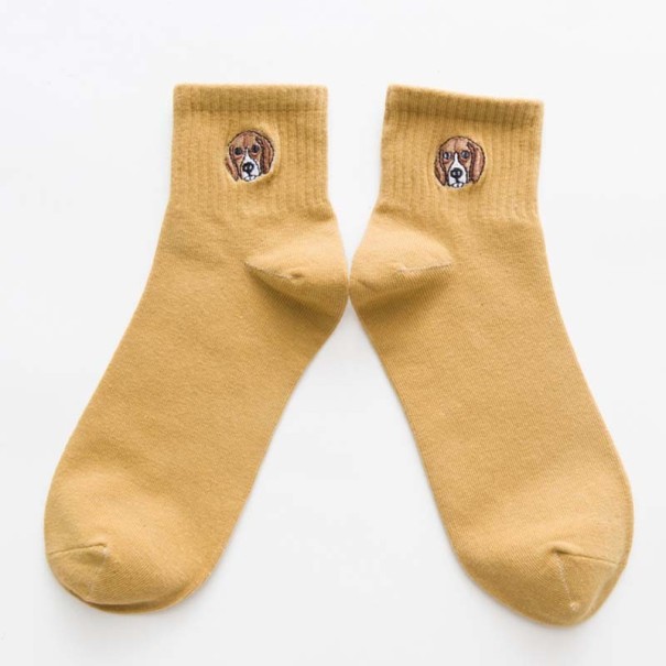 Calcetines de mujer de color liso amarillo