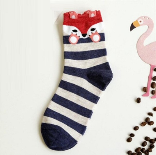 Calcetines de mujer de rayas con animales 3