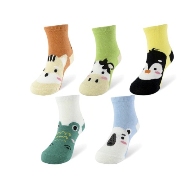 Calcetines de niña con animales - 5 pares 1-3 años 1
