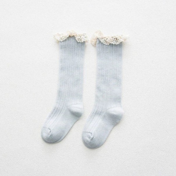 Calcetines de niña con volantes azul claro 1-3 años