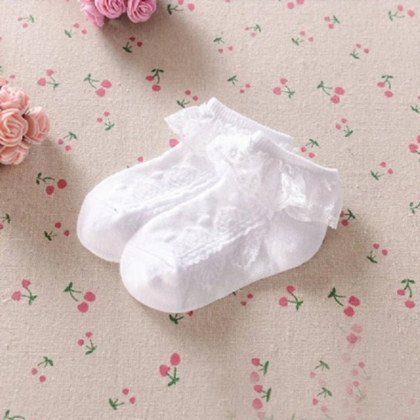 Calcetines de niña con volantes blanco 0-2 años