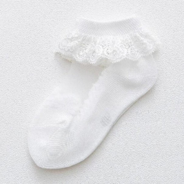 Calcetines de niña con volantes blanco 0-2 años