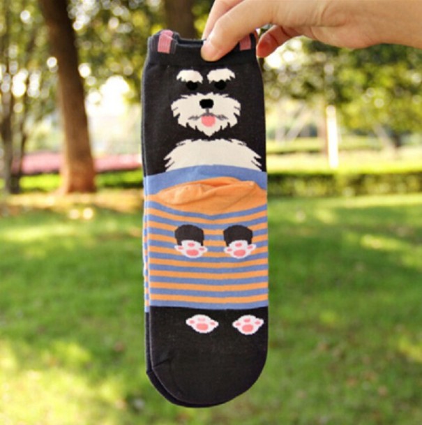Calcetines deportivos de mujer con perros. 2