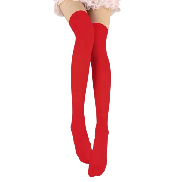 Calcetines elásticos ajustados hasta la rodilla para mujer Calcetines elásticos hasta la rodilla Elegantes por encima de la rodilla Calcetines largos cómodos Accesorio elegante para tu atuendo rojo