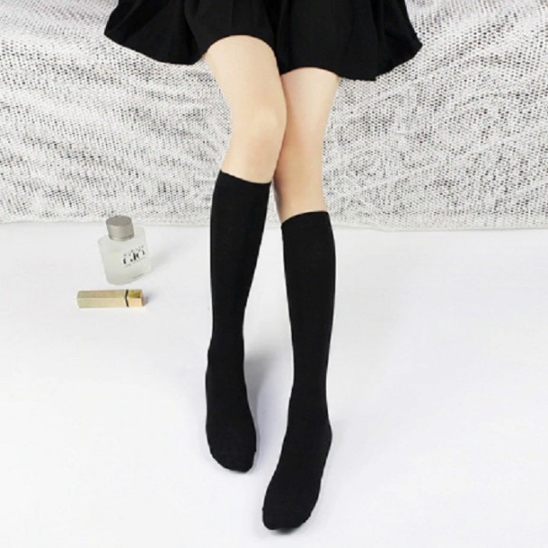 Calcetines elegantes hasta la rodilla para mujer negro