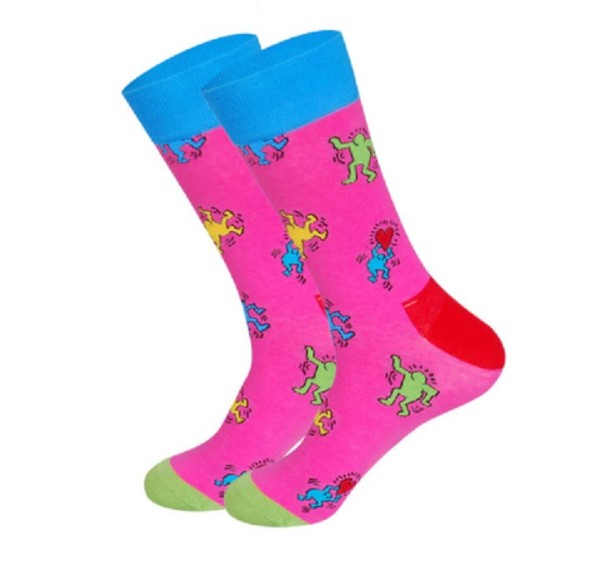 Calcetines estampados A1425 rosa