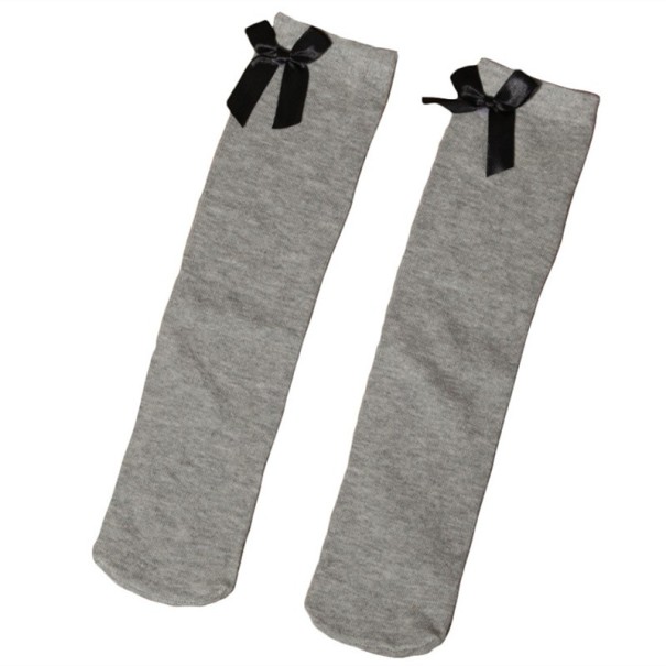 Calcetines hasta la rodilla con lazo para niñas 2 Calcetines hasta la rodilla con lazo para niñas 2