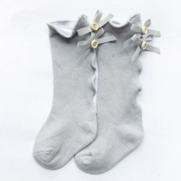 Calcetines hasta la rodilla para niñas gris 0-1 año