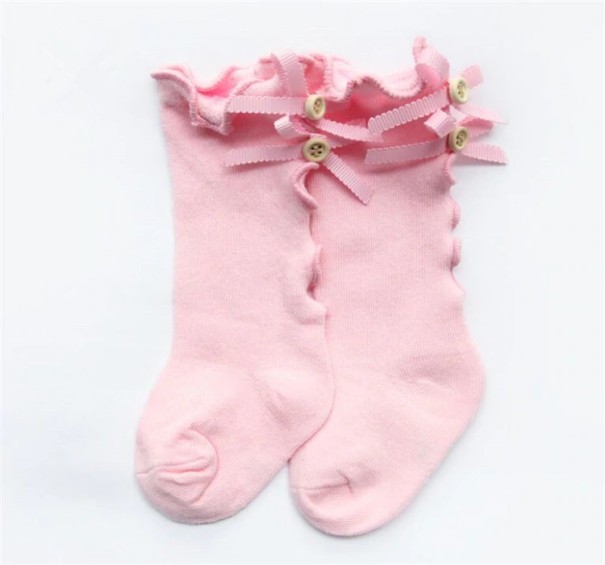 Calcetines hasta la rodilla para niñas rosa 1-3 años