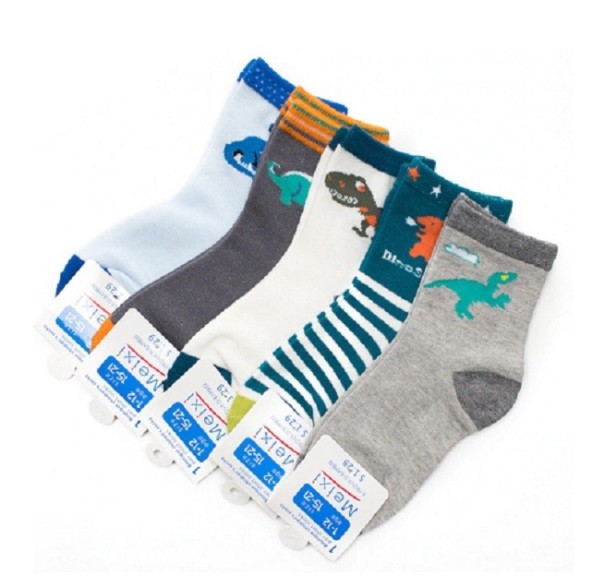 Calcetines infantiles con dinosaurios - 5 pares 9-12 años