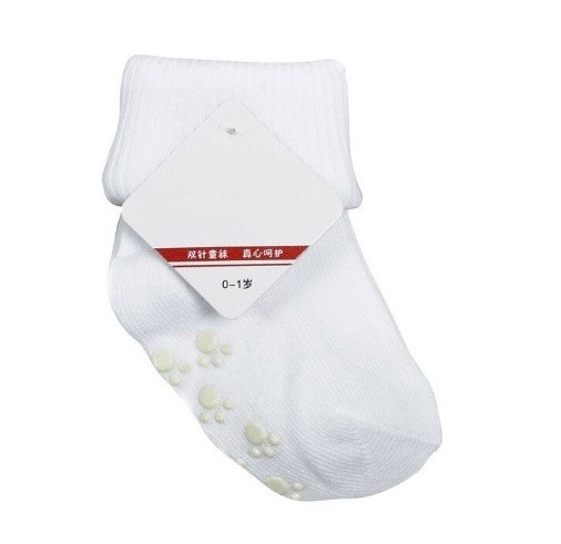 Calcetines infantiles con patitas blanco