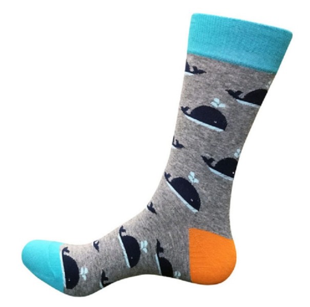 Calcetines largos de hombre con animales azul claro