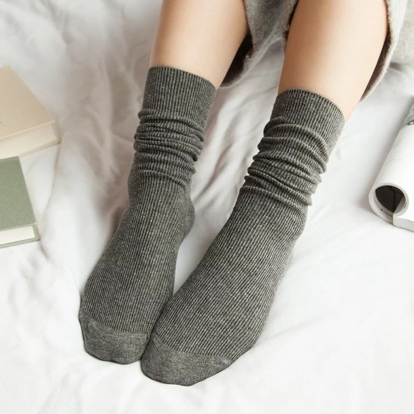Calcetines largos de mujer gris oscuro