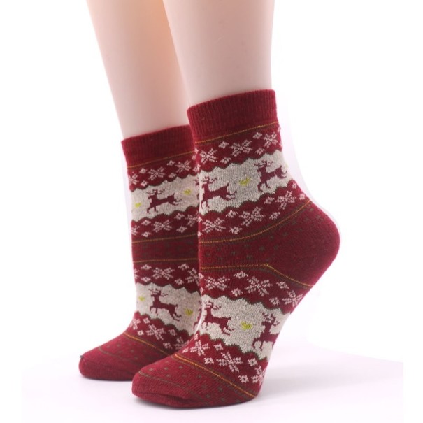 Calcetines navideños para hombre con renos rojo