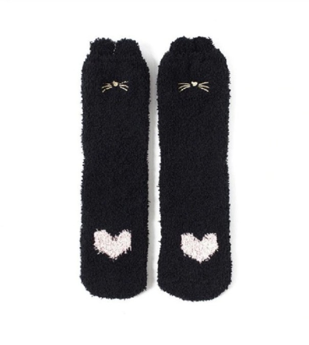 Calcetines peludos para mujer negro