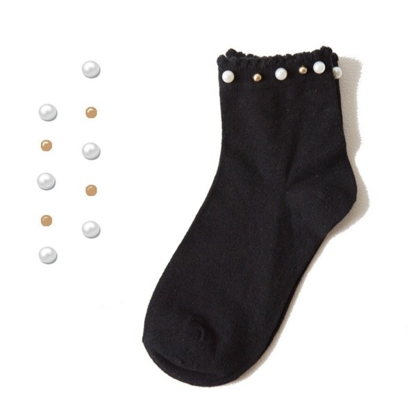 Calcetines tobilleros mujer con perlas A670 8