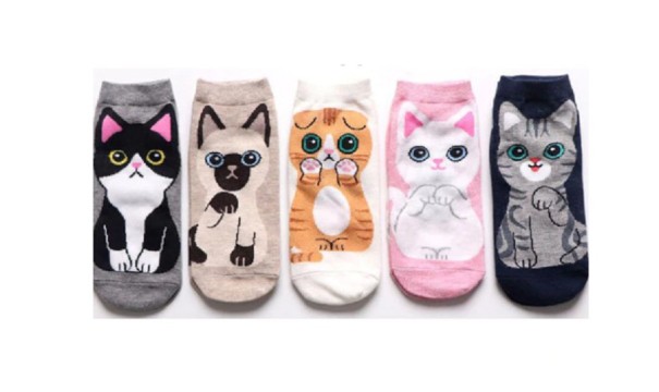 Calcetines tobilleros mujer gatitos - 5 pares 2