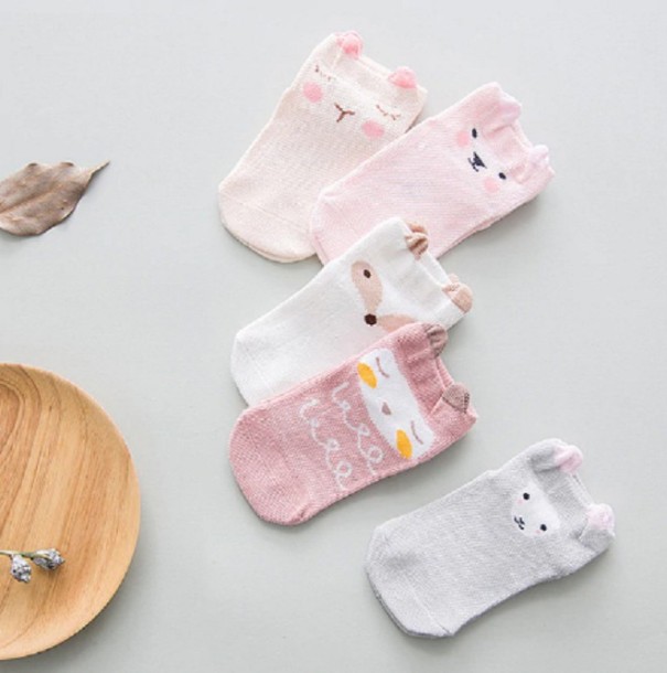 Calcetines tobilleros niña con animales - 5 pares 0-12 meses 6 Calcetines tobilleros niña con animales - 5 pares 0-12 meses 6